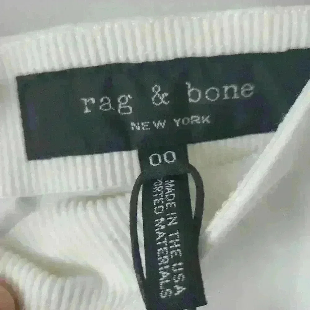 Rag & bone white Simone cotton pants size 00 - Picture 6 of 7